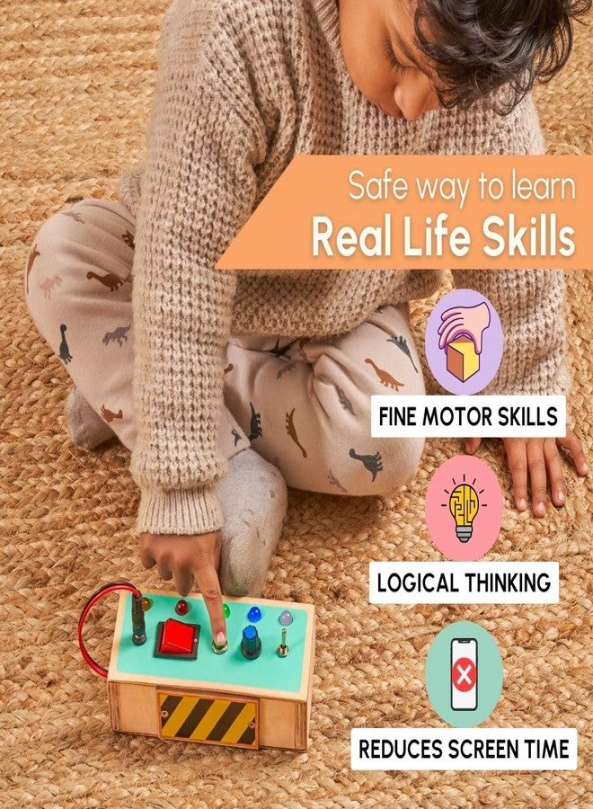 Curious Cub Montessori Busy Board | Switch Board Toy for Toddlers & Kids 1-6 Yrs | Wooden Sensory & Educational Toy | Gifts for Children - Image 3